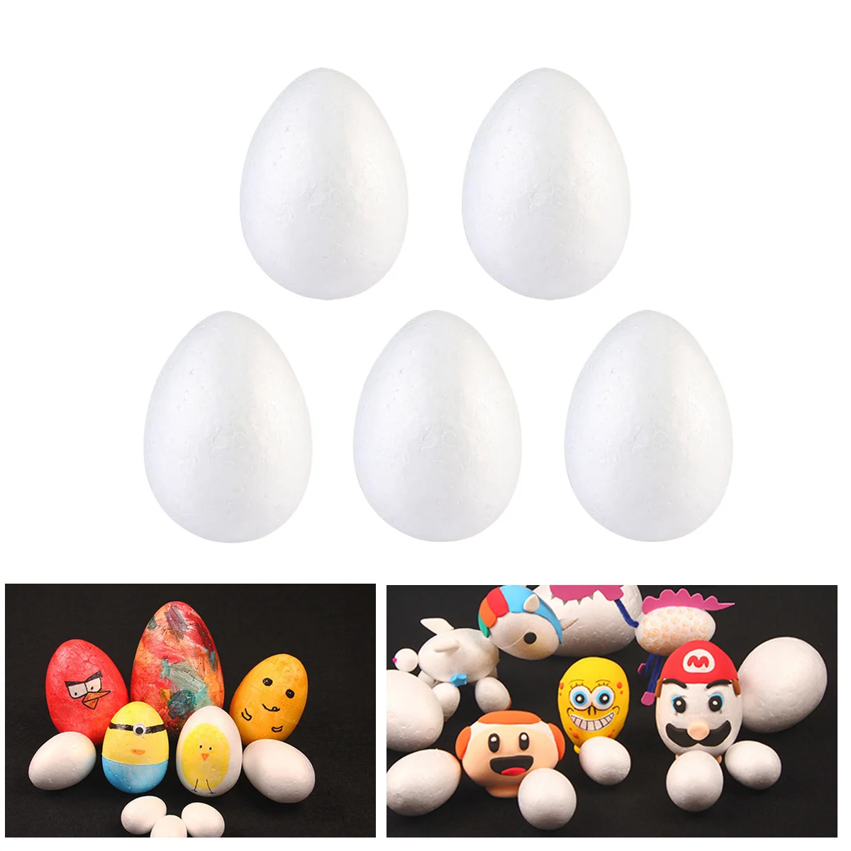 

5 Pcs Bulk Toys Kids Easter Chicken Egg Toy DIY Easter Eggs Wreath Easter DIY Supplies White Egg Child