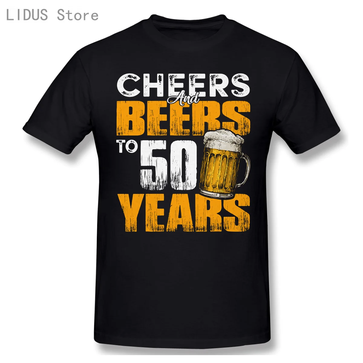 

Cheers And Beers To 50 Th Years Old T Shirt 50Th Birthday Tee Beer Lover Funny Harajuku Tops Fashion Classic Tee Shirt