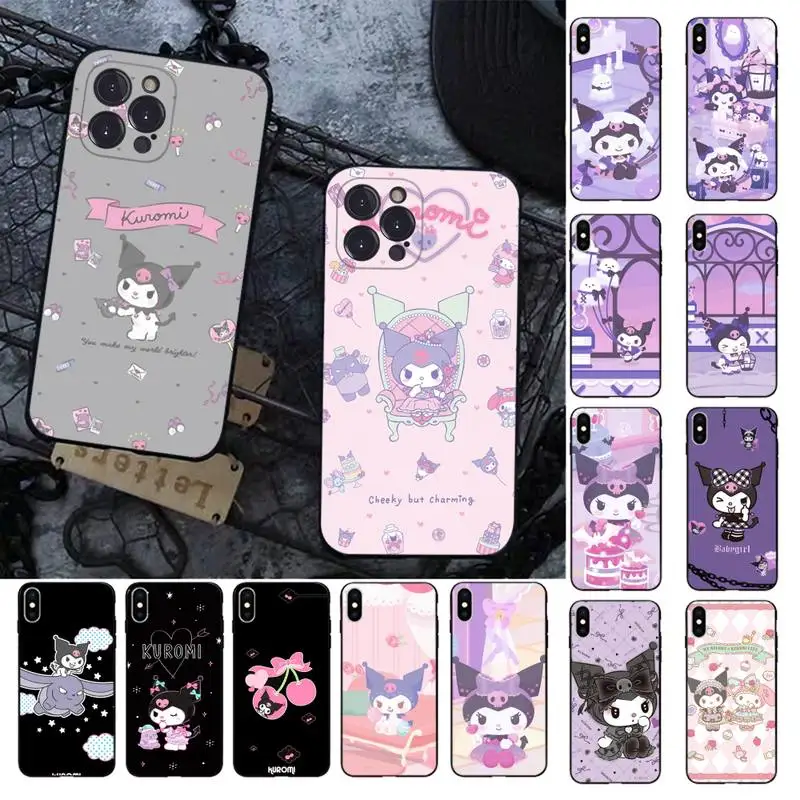 

BANDAI Kuromi Cartoon Phone Case for iPhone 11 12 13 mini pro XS MAX 8 7 6 6S Plus X 5S SE 2020 XR case