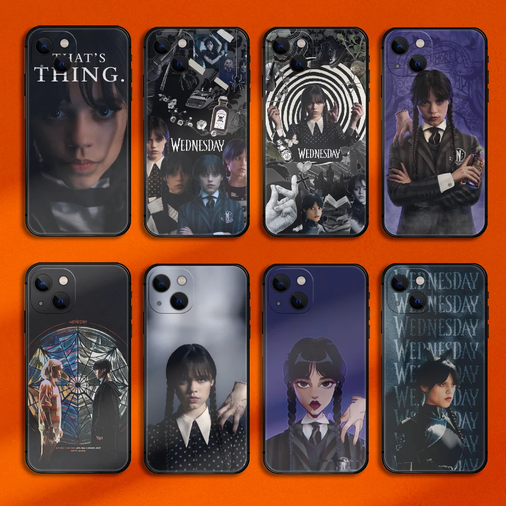 

Wednesday Addams Phone Case Cover For Iphone 6 6S 7 8 11 12 13 14 Se 2020 X Xs Xr Pro Max Plus Mini TPU Soft Black