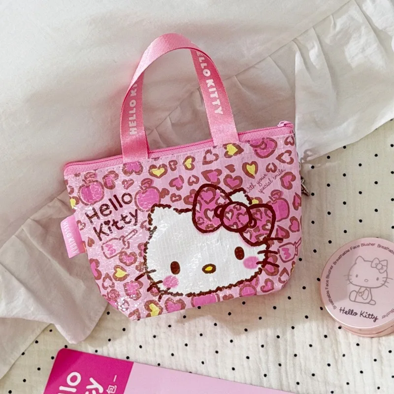 Фото Миниатюрная легкая портативная сумка-тоут Sanrio Kuromi, плетеный кошелек для монет, брелок, держатель для карт, милый мультяшный чехол, подарок для женщин и девочек. №3