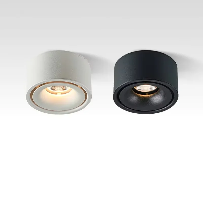 Фото Круглый светодиодный потолочный прожектор COB 5W7W10W L гостиная накладной светильник черный/белый/золотой светодиодный светильник без водителя AC/DC 12 ~ 24 В №3