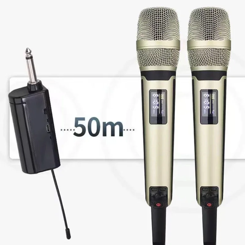 Профессиональный беспроводной микрофон UHF металлический для DJ-картриджа записи