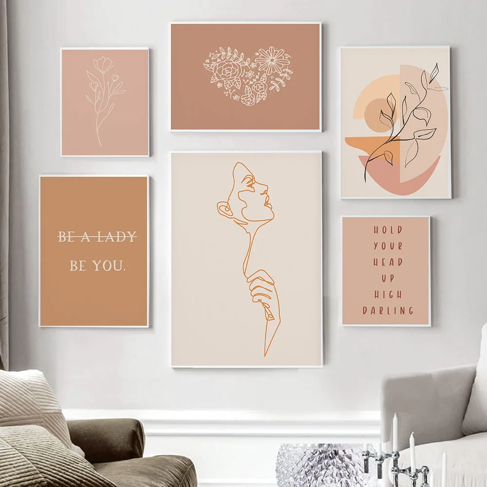 

Abstract Print Line Woman Body Canvas Painting Quotations Poster Minimalist Wall Art Poster Boho Wall Pictures Living Room Decor