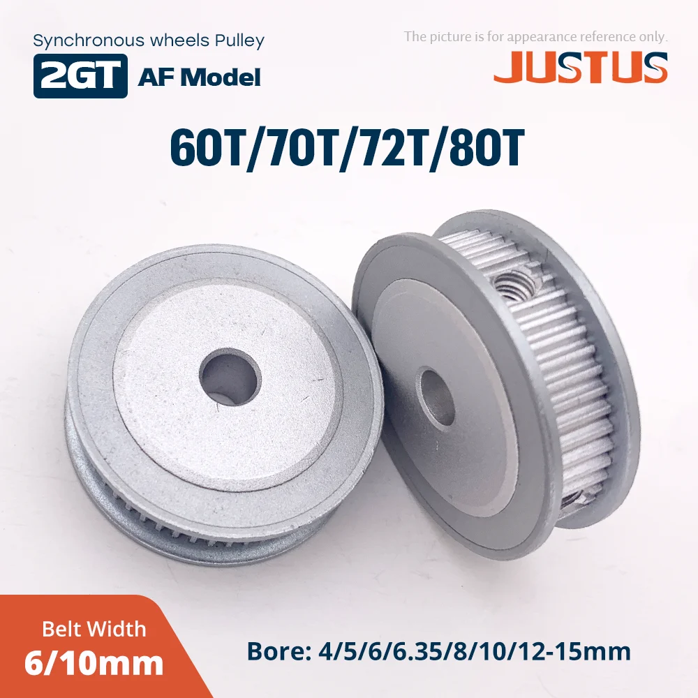2GT-60T 70T 72T 80T Диаметр шкива ГРМ 4/5/6,35/8 мм-15 мм Деталь для GT2 Ширина 6/10 мм Ремень ГРМ 3D-принтер Запчасти с ЧПУ