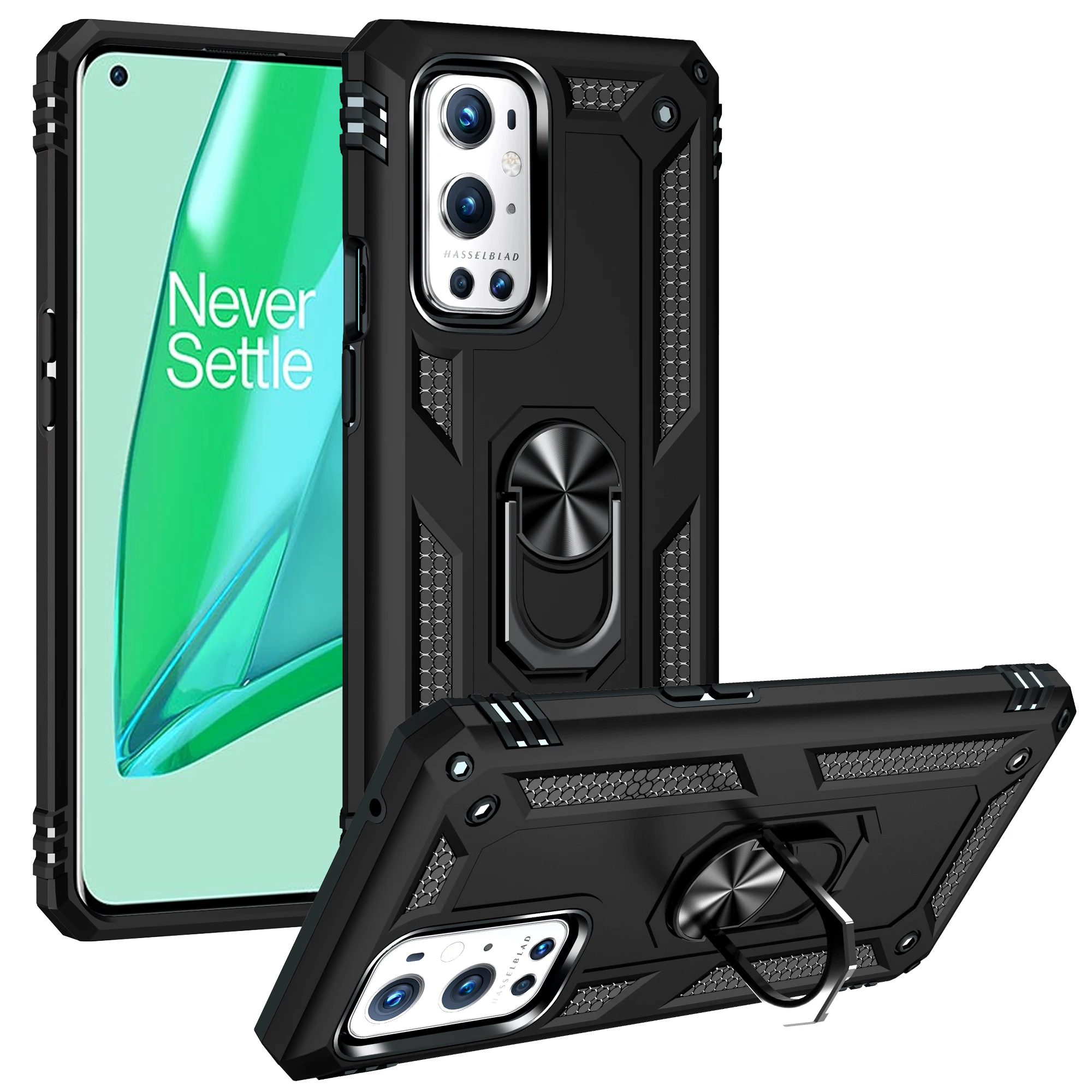 

Luxury Shockproof Armor Car Magnetic Phone Case For OnePlus 7 Pro OnePlus 9 Pro OnePlus Nord N200 5G Ring Holder Protect Cover