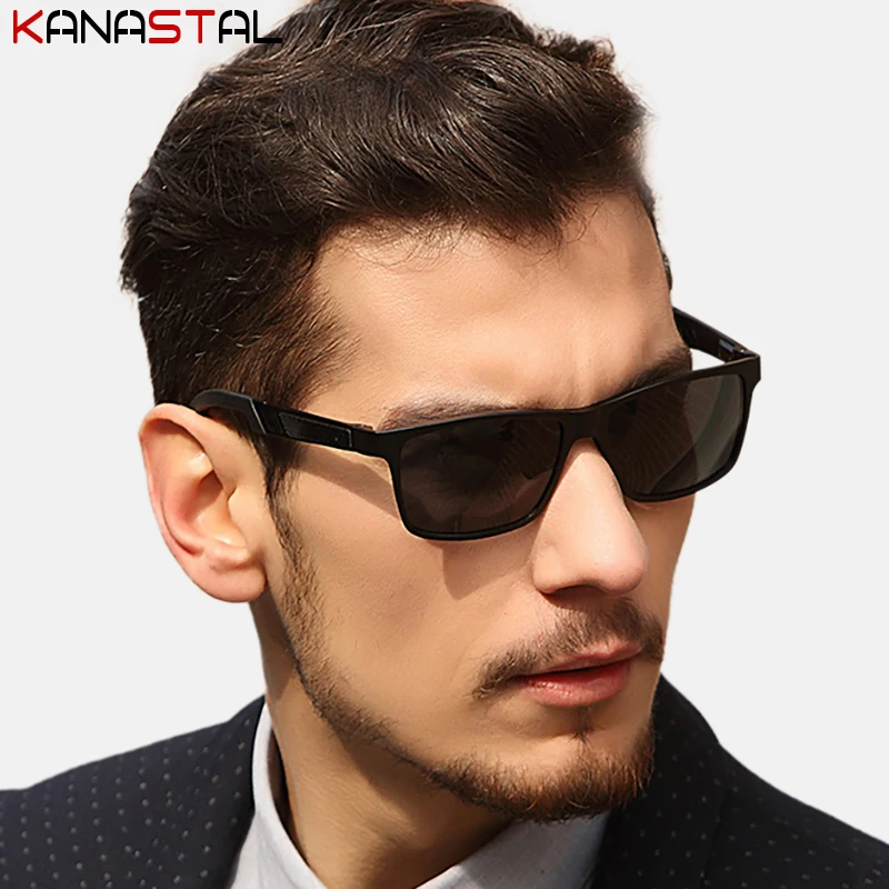 

Men Polarized Sunglasses Night Vision UV400 Riding Sun Glasses TR90 Square Eyeglasses Frame Anti Glare Outdoor Fishing Eyewear