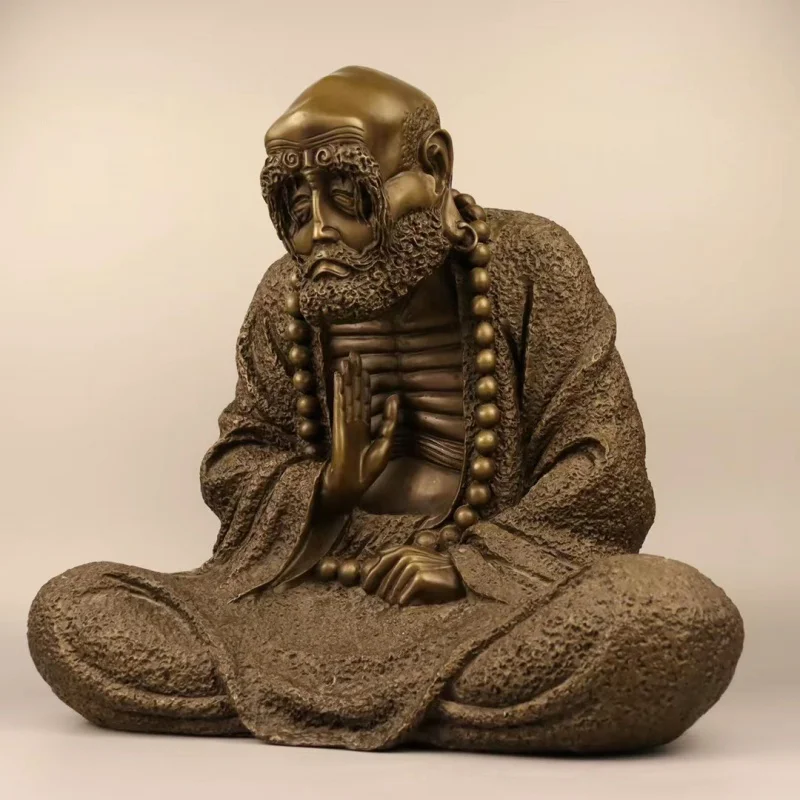Статуя Будды из латуни медная статуя Damo кофейного цвета украшение для дома