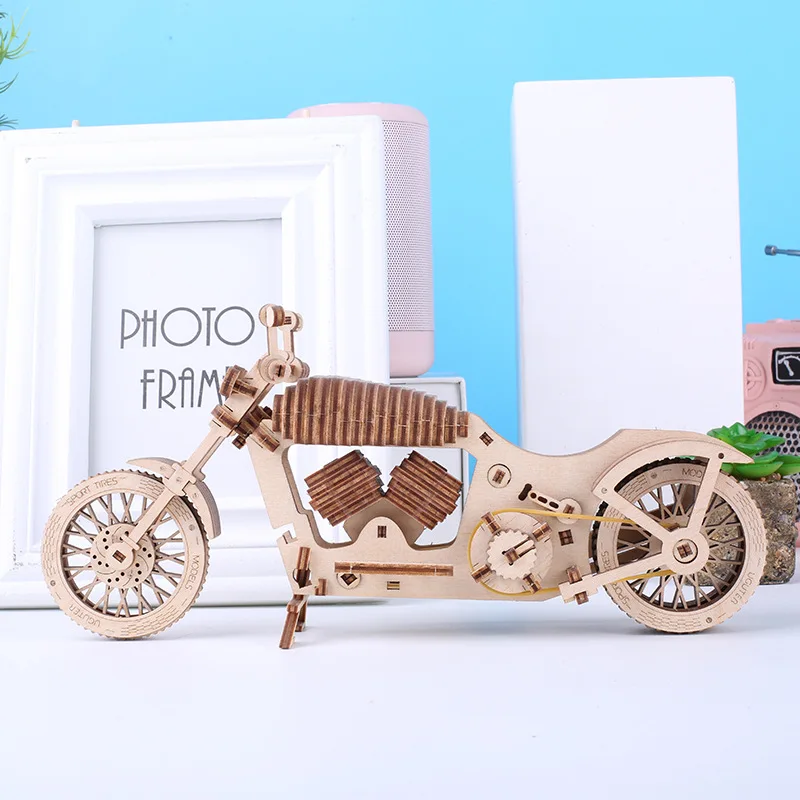 

Creative 3D Assembled Toys Wooden Mechanical Model Three-dimensional Puzzle Puzzle Handmade DIY Toys Assembled Motorcycle Gift