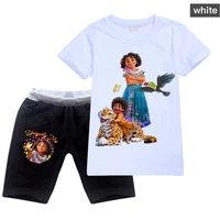 2022 new disney fashion baby girl cotton outfit shorts summer encanto mirabel sportswear short sleeve clothes 2 16 years