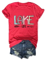 lovessales womens lake life short sleeve 100 cotton t shirt