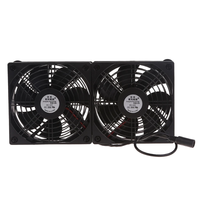 Dual 120mm 12V USB Fans, 102CFM Big Airflow Fan Cooling for Router TV Box Micro Computer and Other Electronics