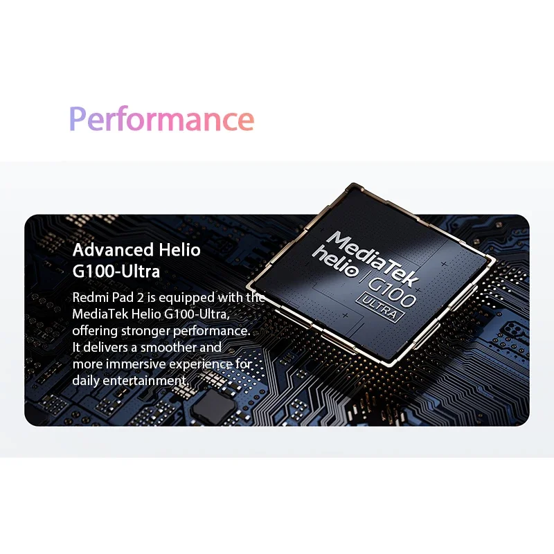 Фото Xiaomi Redmi Pad 2 Global Version, улучшенный процессор Helio G100-Ultra, 11-дюймовый 2.5K дисплей с кристально чистым изображением, зарядка 18 Вт, аккумулятор 9000 мАч (без SIM-карты) №5