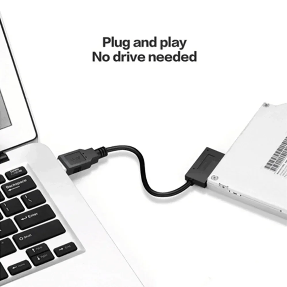 USB 2 0 к Mini Sata II 7 + 6 13Pin адаптер конвертер кабель для ноутбука CD/DVD ROM Slim Drive HDD Caddy