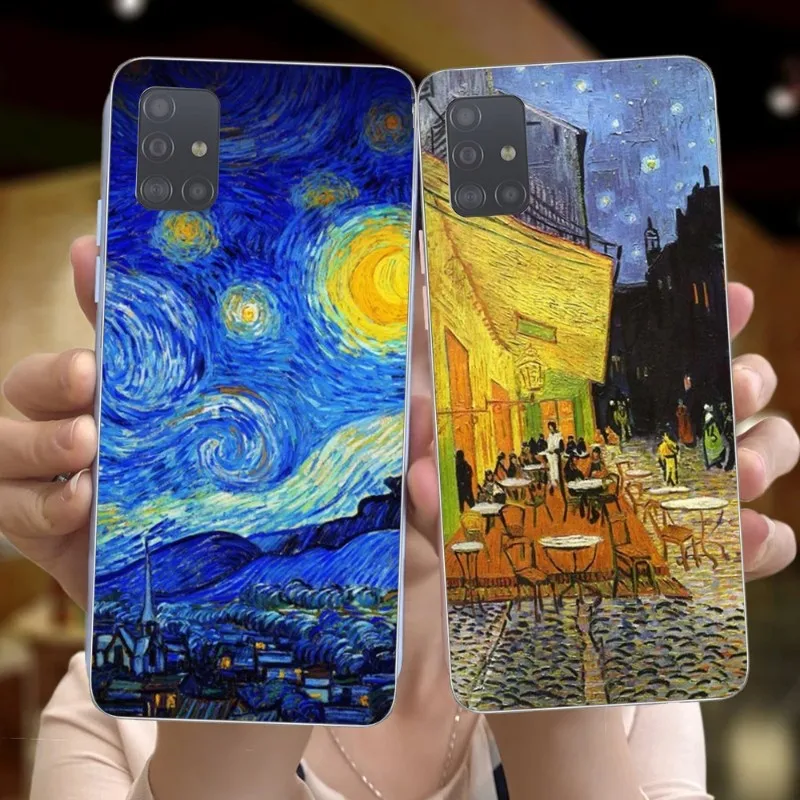 

Чехол для телефона с картиной Ван Гога маслом для Huawei P50 P40 P30 Pro Mate 40 30 Pro Nova 8 8i Y7P Honor, прозрачный чехол для телефона