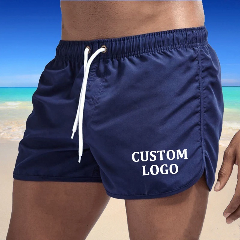 

Custom Your Logo Men Shorts Summer Boy Board Shorts Sport Casual Fitness Breathable Training Drawstring Loose Male Beach Pants