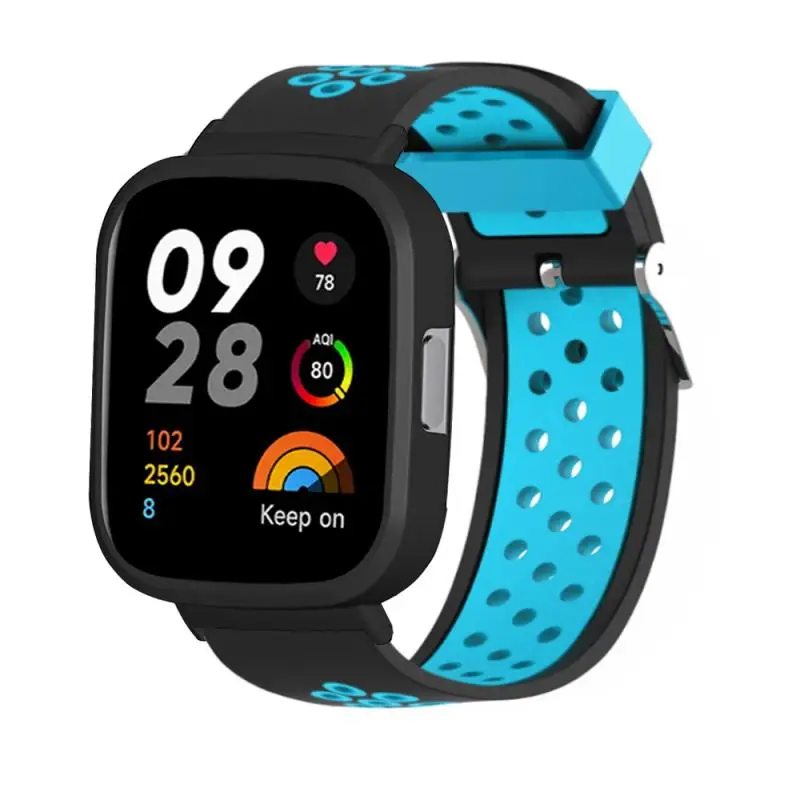 

Новинка 2023, двухцветный дышащий силиконовый ремешок для часов Redmi Watch 3, водонепроницаемый и устойчивый к поту спортивный ремешок для часов для офиса
