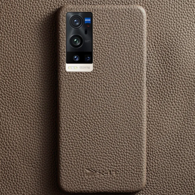 For VIVO X70 Pro Plus Genuine Cowhide Leather Case Phone Protective Back Cover For X60 Pro Plus X50Pro iQOO 8 Pro X30 Leather