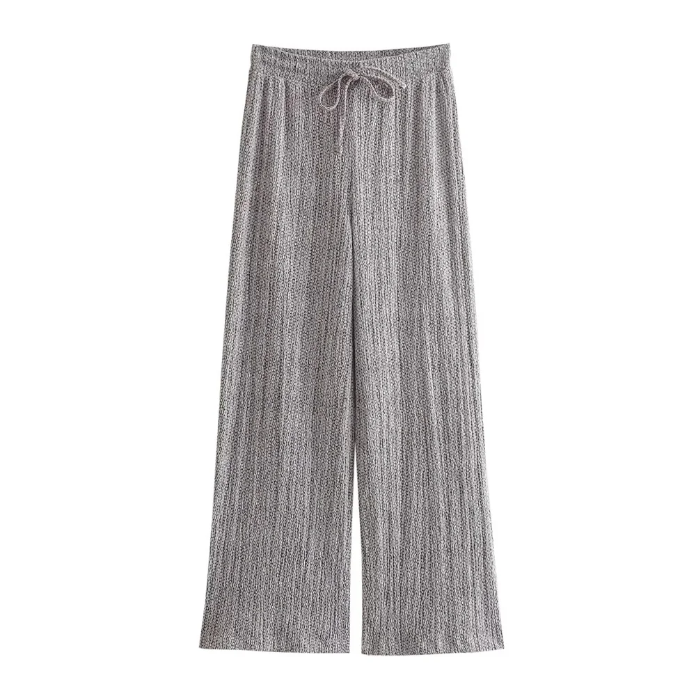 Женский костюм Zarb топ и широкие брюки повседневный стиль неэластичный полиэстер