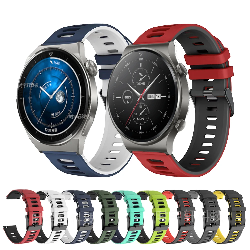 

Ремешок быстросъемный для Huawei Watch GT2 GT 3 Pro 46 мм, силиконовый браслет для Huawei Watch 3/GT 2/GT Runner 2E, 22 мм