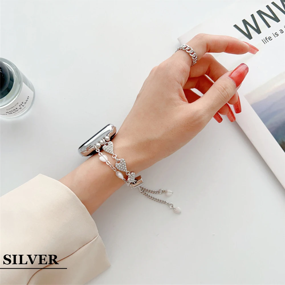 Women Wristband for Apple Watch Strap 8 7 6 5 4 Se 41 45mm 40 44mm Female Fashion Metal Bracelet for IWatch Ultra 49mm 38mm 42mm enlarge