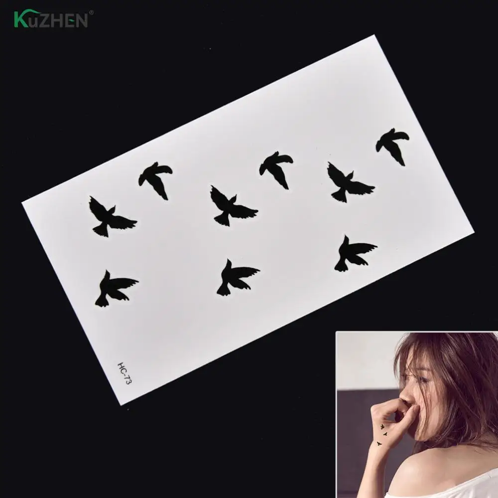 

Swallow Bird Feather Temporary Stickers Birds Water Transfer Tattoo Women Body Chest Arm Art Tattoo Men Hand