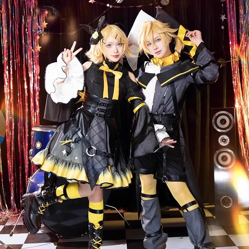 Kagamine Rin Len костюмы для косплея костюм на Хэллоуин Kcagamine Brother Sister Lolita форма ролевая