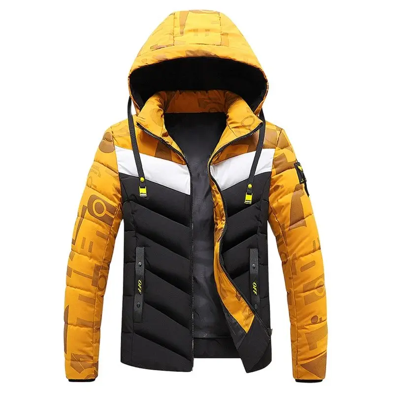 

Men 2021 Winter New Warm Thick Windproof Parkas Fashion Patchwork Hooded Coat Men Autumn Outwear Classic Casual Parka Jacket Men