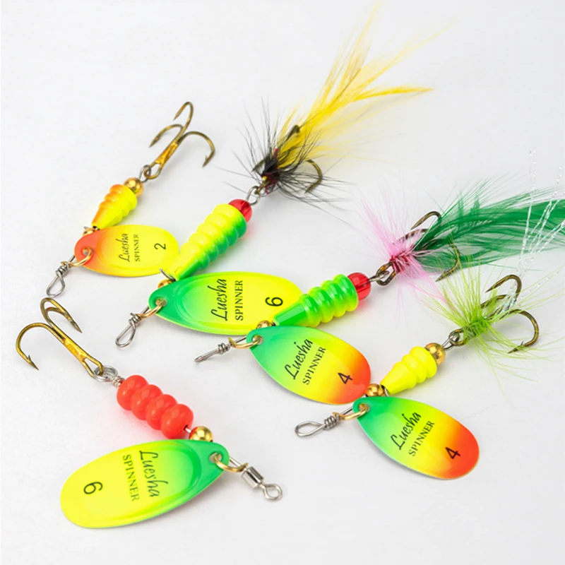 5 шт.-набор рыболовная приманка-спиннер вращающаяся приманка с блестками