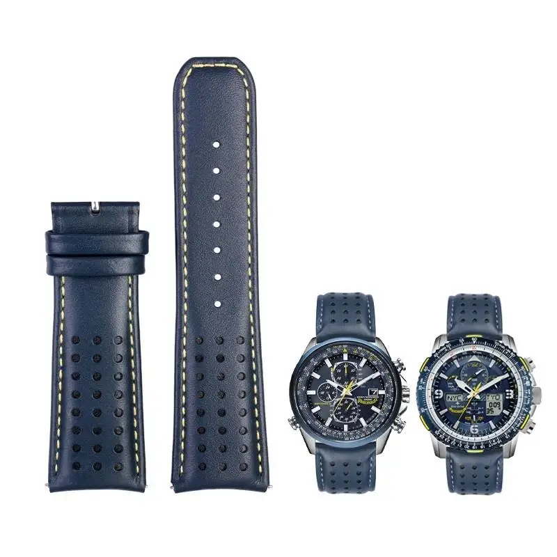 Ремешок SCHIK из натуральной кожи для наручных часов мужской браслет Citizen AT8020-54L/JY8078