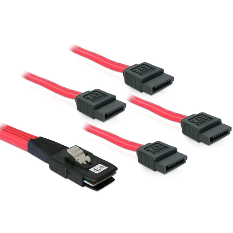 Кабель Mini SAS — 4 SATA с разъемом папа SFF-8087 гнезда Многоконтактный кабель