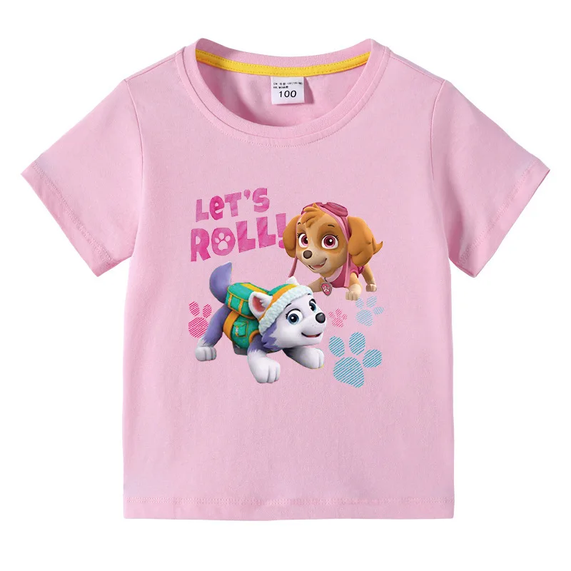 

Paw Patrol Kids T-shirts Anime Figure Skye Chase for Boys Girls Clothes Cartoon Print 100% Cotton Toddler Girls Tops
