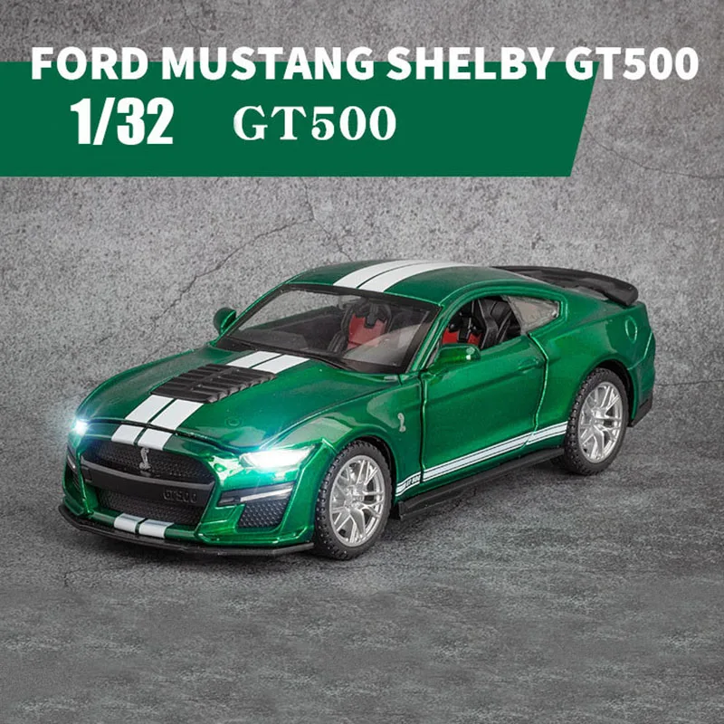 

1:32 Ford Mustang GT500 Supercar Alloy Car Model With Sound Pull Back Car For Children's Toy Gifts