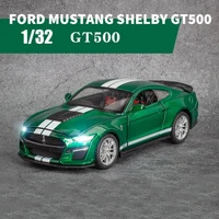 132 ford mustang gt500 supercar alloy car model with sound pull back car for childrens toy gifts