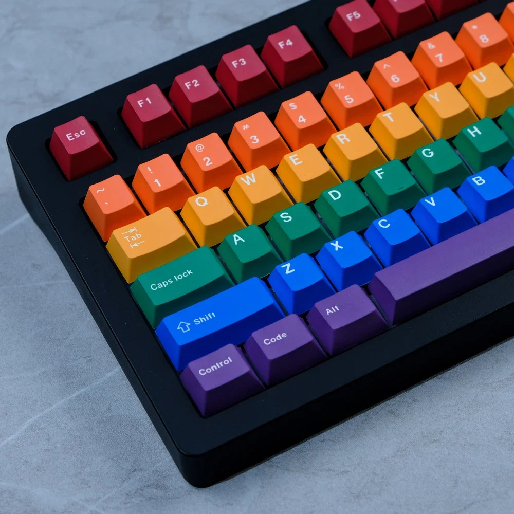 Фото Набор из 129 клавиш GMK Pride, профиль Cherry, PBT, 5-сторонняя сублимационная печать, светонепроницаемые кейкапы для клавиатур 61, 64, 68, 75, 84, 87, 96, 98, 104 №3