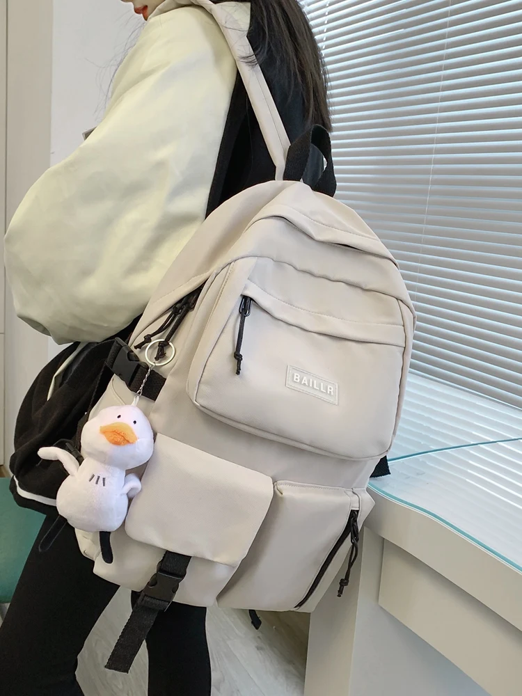 

YILIAN 2022 Girls school backpack black nylon female anti-theft backpack leisure women travel backpack Korea backpack