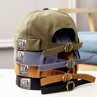 vintage hats for men dome brimless beanie cap unisex hip hop skull cap cotton women elastic panels landlord sailor docker hat