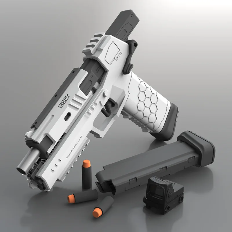 

Пусковое устройство Gecko со стразами, настольная модель пистолета, игрушечный пистолет для мальчиков Aldult, поезд для прицеливания, игра CS, дет...