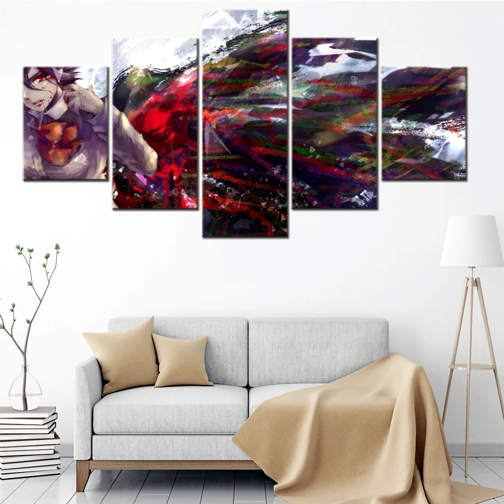 Картина Настенная для гостиной модульная 5 шт. аниме Рен Такаси абстрактная