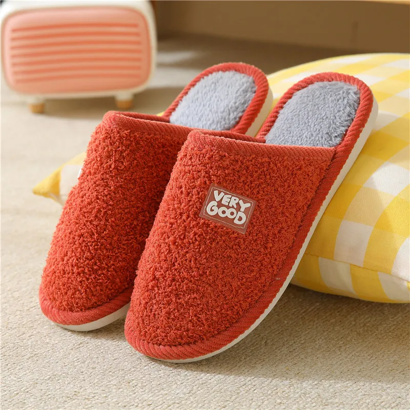 House Slipper  Winter Warm Fluffy  Plush Contton Indoor Non Slip Fuzzy Home floor Shoes Grip Comfy Female  soft  Sole Anti Skid
