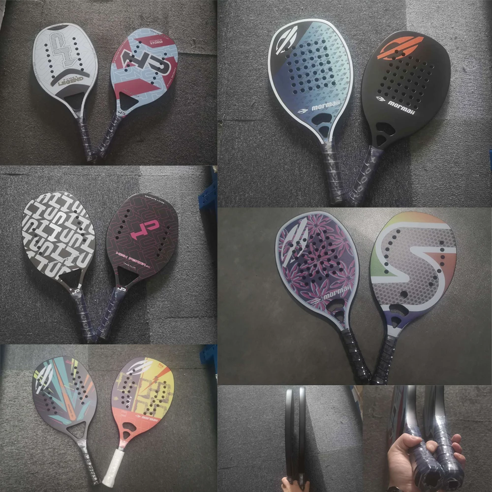 

2PCS Raquete Beach Tennis Paddle Racket EVA Face Raqueta Unisex Equipment Raquet With Bag tenis feminino without side logo
