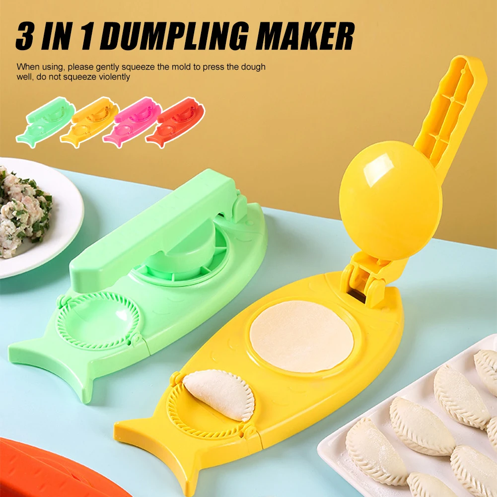 

3 In 1 Dumplings Maker Dough Pressing Tool Manual Wrapper Making Plastic Mold Dumpling Skin Artifact Dough Press Kitchen Tool