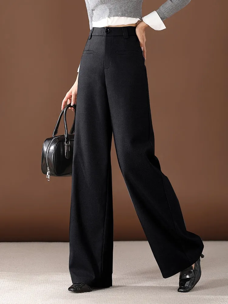 ZUZK женские серые костюмные брюки новые осенне-зимние эластичные модные