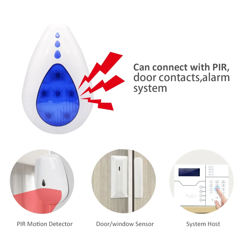 Outdoor Wireless Two Way Siren 100dB Flash Alert 433MHz/868MHz Soud and Flash Alarm for House Smart Life Security Protection enlarge