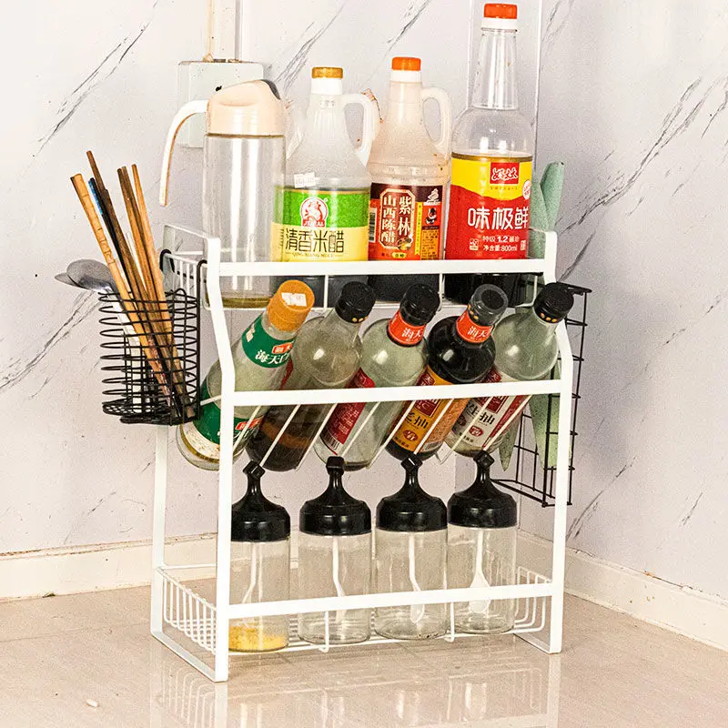 

Jar Storage Under Counter Spice Rack Seasoning Glass Condiments Holder Bottle Holder Cutlery Storage Metal Kitchen Accessories