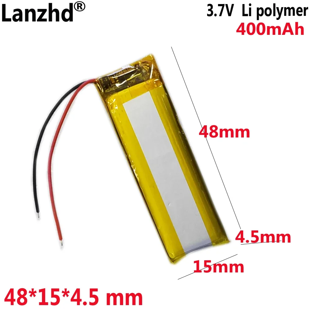 Литиевая батарея 3 7 В для записи ручки чтения Бизнес-ручка Длинная 400 мАч 451548 451550