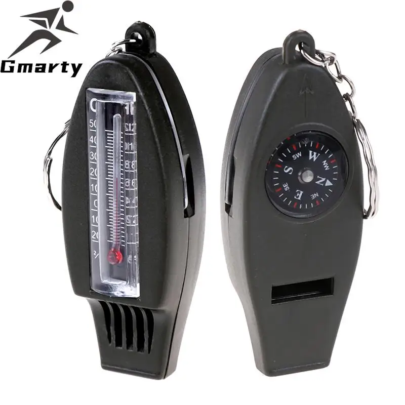 

1PC Outdoor Survival Whistle Portable Compass Safety Whistle For Hiking Camping Emergency Keychain Tool