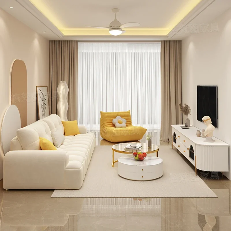 Скандинавские современные минималистичные диваны угловой 3-местный пушистый