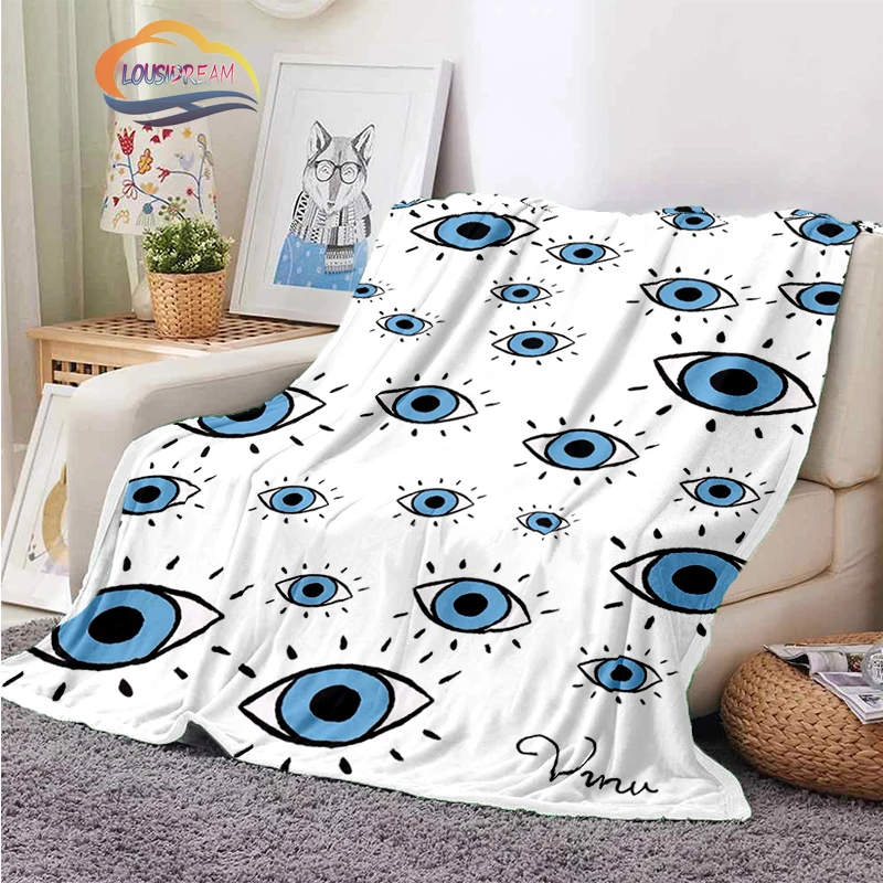 

Одеяло с изображением сглаза турецкое Назар, духовное художественное одеяло, винтажное Фланелевое покрывало для дивана, стула, теплое дорожное одеяло