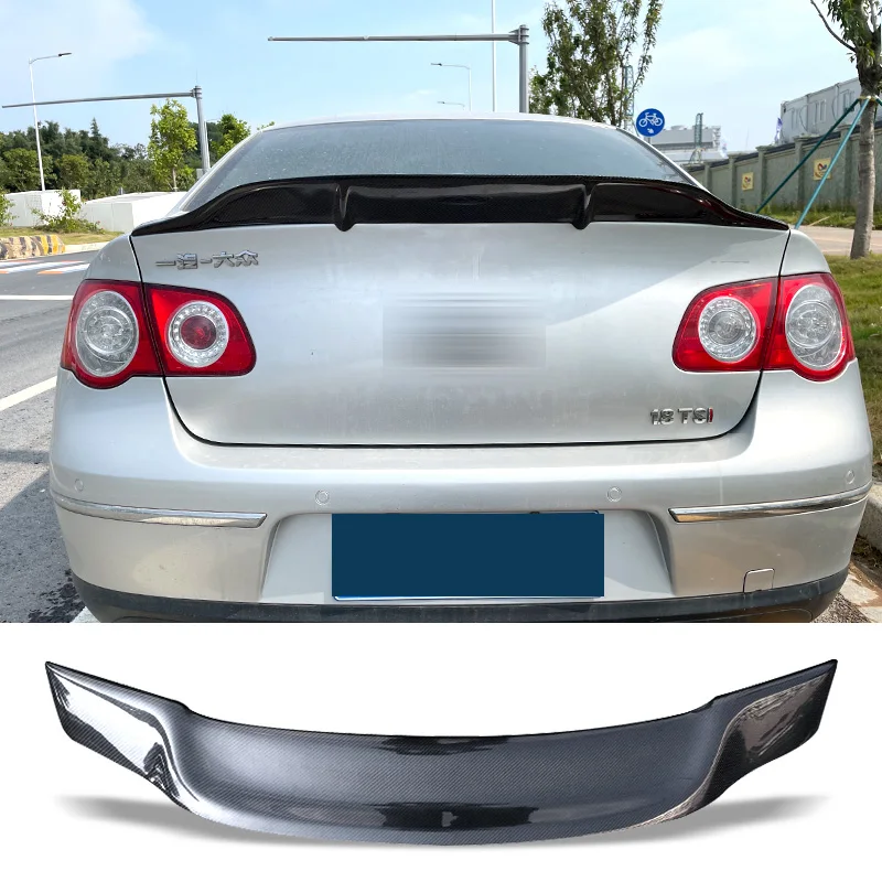 

УГЛЕРОДНЫЙ спойлер для Volkswagen Passat B6 2005-2010, Автомобильный задний багажник, тип крыла R Ducktail, аксессуары для губ